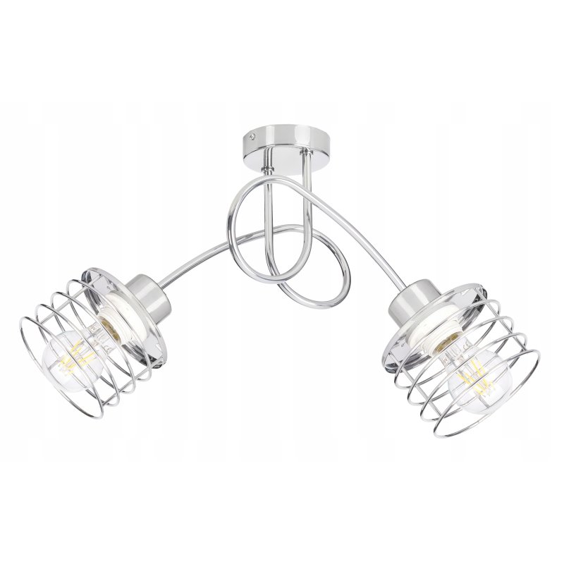 PODSTAWA BAZA LAMPA SUFITOWA WISZĄCA ŻYRANDOL CHROM POD 2 KLOSZE NA E27