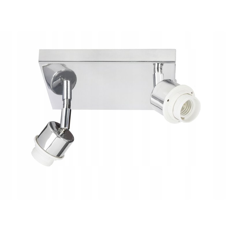 PODSTAWA BAZA LAMPA SUFITOWA PLAFON REGULOWANY CHROM METAL 2X E27 POD KLOSZ