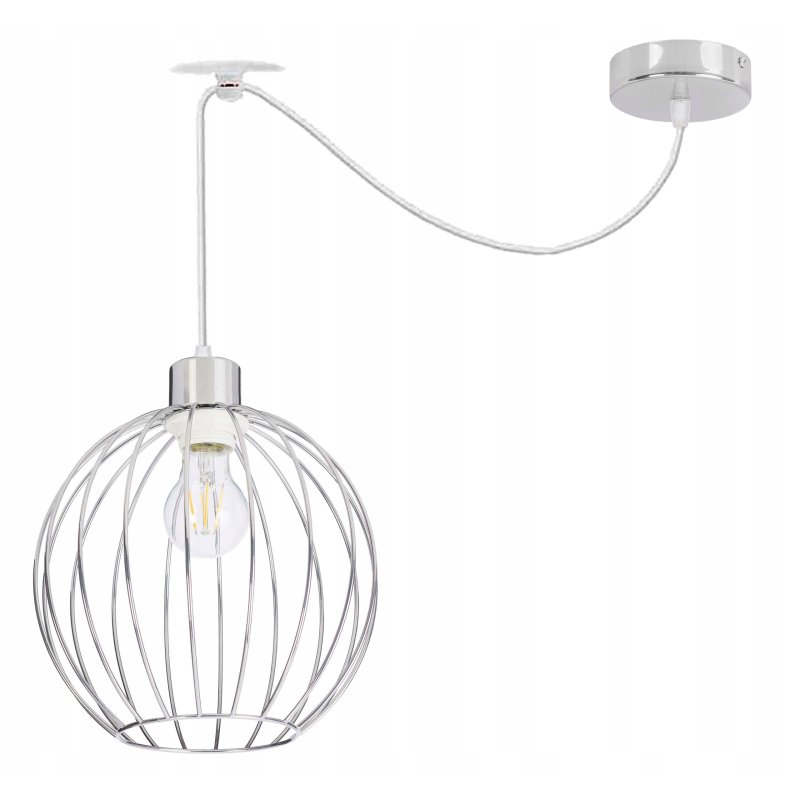 PODSTAWA BAZA LAMPA SUFITOWA WISZĄCA ZWIS CHROM PAJĄK NA 1X E27 POD KLOSZ