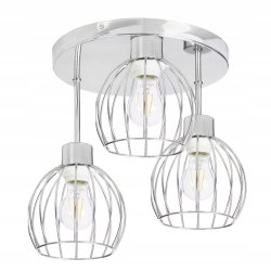 PODSTAWA BAZA LAMPA SUFITOWA PLAFON WYSOKI STAŁY CHROM METAL 3 E27 NA KLOSZ