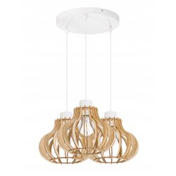 LAMPA sufitowa wisząca zwis Loft Drewno na 3x E27