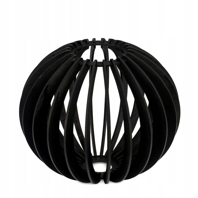 Lampa wisząca zwis żyrandol sufitowa LOFT klosz kula Drewno czarne 1x E27