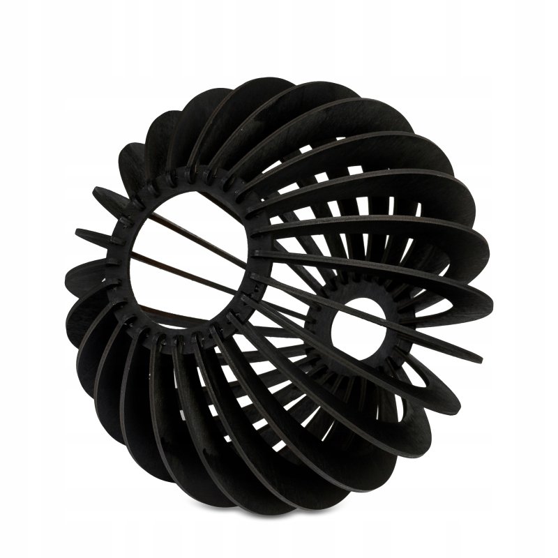 Lampa wisząca zwis żyrandol sufitowa LOFT klosz kula Drewno czarne 1x E27