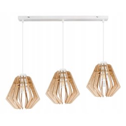 LAMPA sufitowa wisząca zwis Loft Drewno na 3x E27