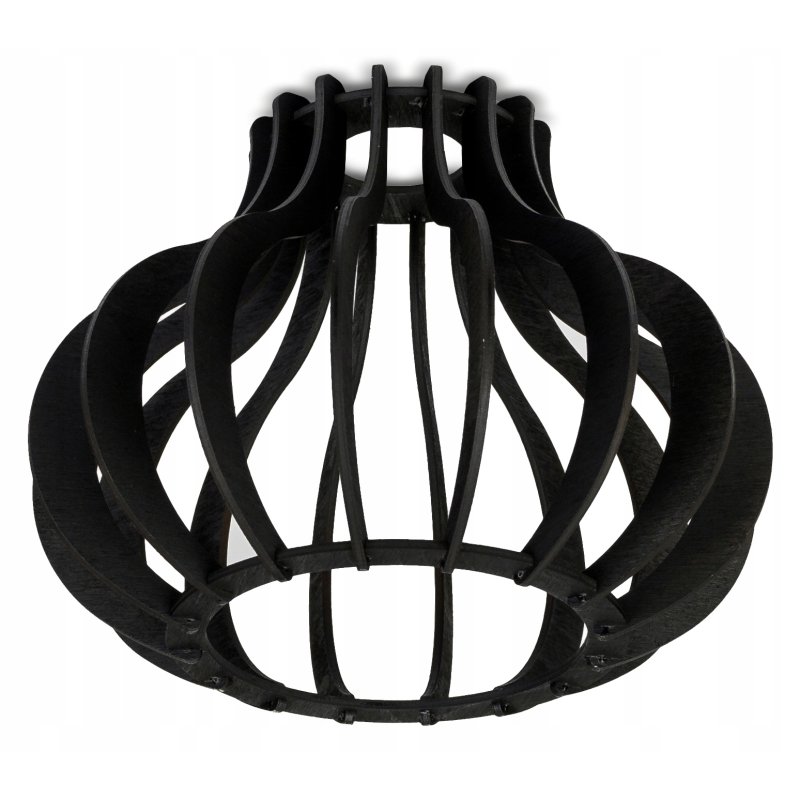 LAMPA sufitowa wisząca CZARNA zwis Loft na 2x E27 Drewno CZARNE