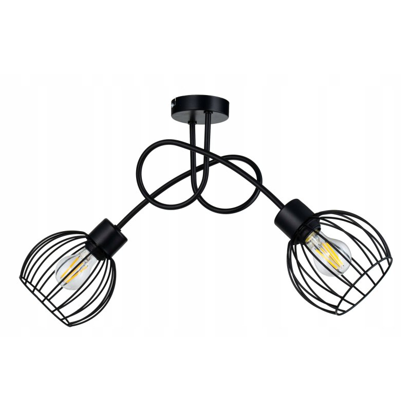 Lampa SUFITOWA żyrandol WISZĄCA LOFT drut KULA 2