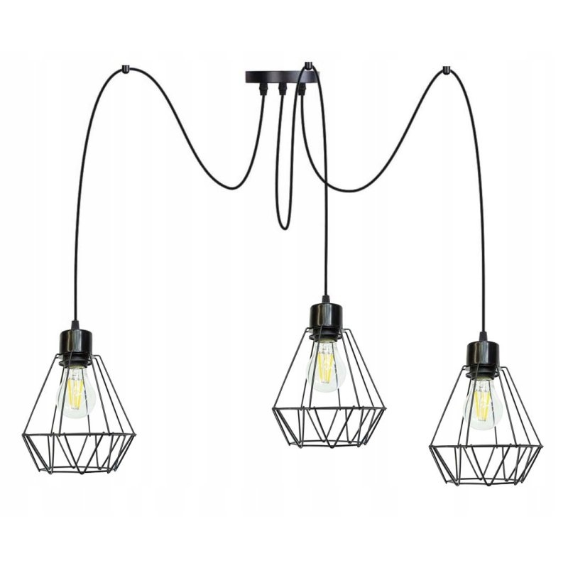 LAMPA sufitowa wisząca ZWIS Loft klosz 3xE27 PAJĄK