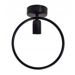 LAMPA sufitowa plafon stały koło czarny Loft na żarówkę E27 Edison
