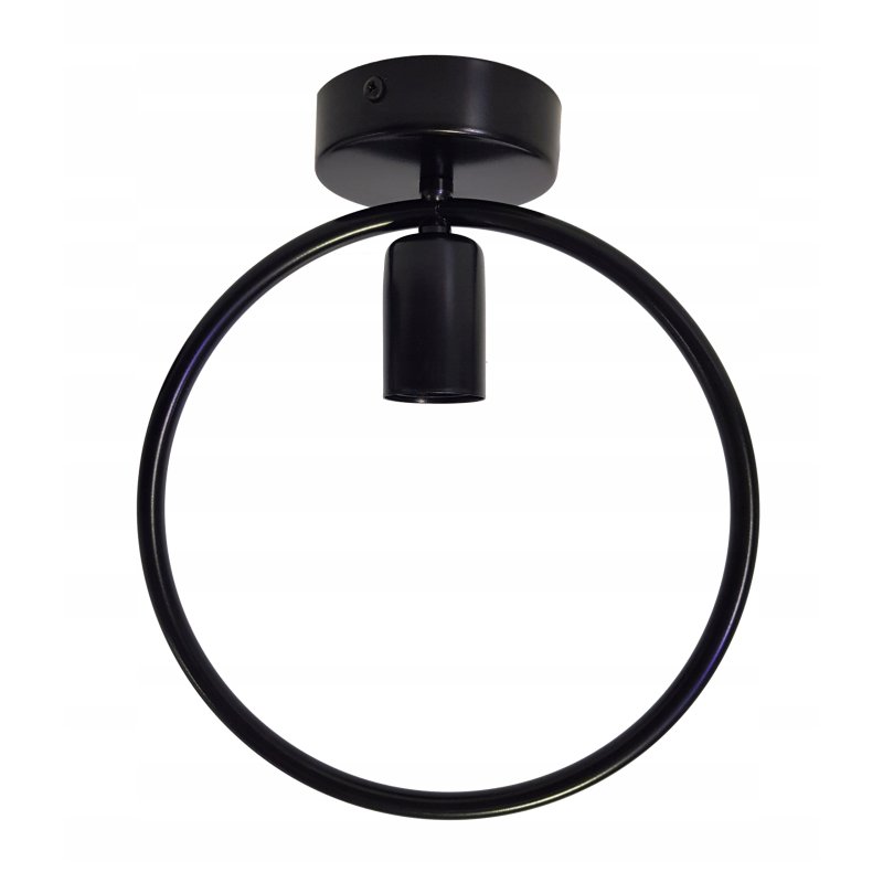 LAMPA sufitowa plafon stały koło czarny Loft na żarówkę E27 Edison
