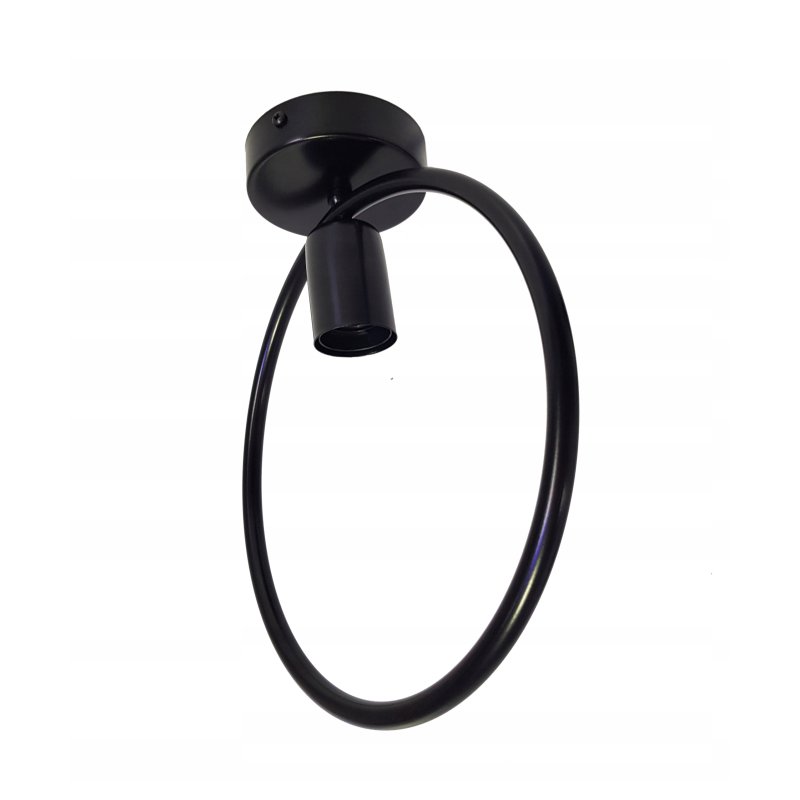 LAMPA sufitowa plafon stały koło czarny Loft na żarówkę E27 Edison