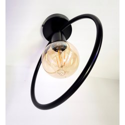 LAMPA sufitowa plafon stały koło czarny Loft na żarówkę E27 Edison