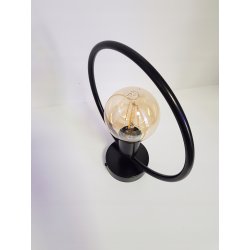 LAMPA sufitowa plafon stały koło czarny Loft na żarówkę E27 Edison