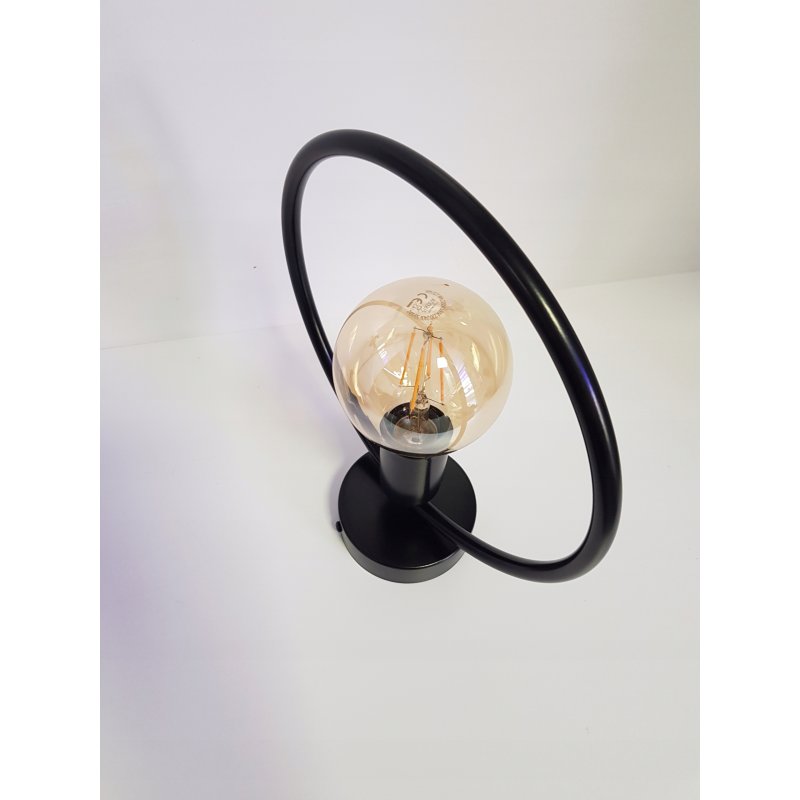 LAMPA sufitowa plafon stały koło czarny Loft na żarówkę E27 Edison