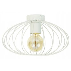 LAMPA stała sufitowa plafon Loft klosz druciany Elipsa 35cm na E27