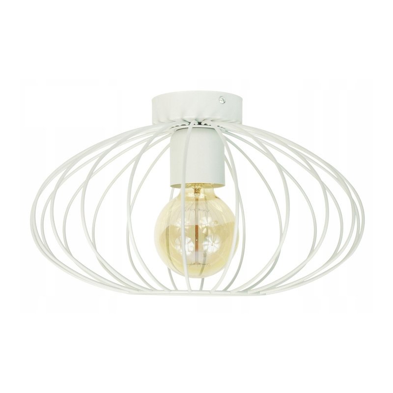 LAMPA stała sufitowa plafon Loft klosz druciany Elipsa 35cm na E27