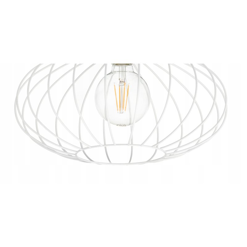 LAMPA stała sufitowa plafon Loft klosz druciany Elipsa 35cm na E27