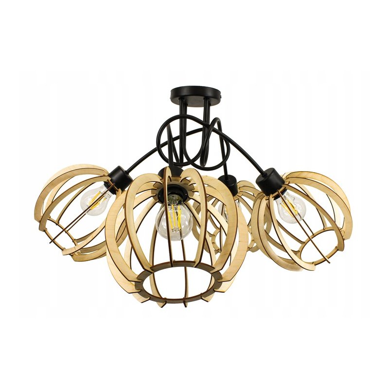 Lampa SUFITOWA żyrandol WISZĄCA LOFT plafon KULA 4