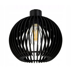 LAMPA SUFITOWA PLAFON RUCHOMY ŻYRANDOL LOFT klosz CZARNY DREWNO na 3x E27