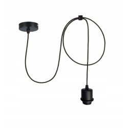 LAMPA czarna sufitowa wisząca ZWIS Loft E27 PAJĄK klosz czarny Drewno