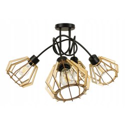 Lampa SUFITOWA żyrandol WISZĄCA LOFT plafon Drewno