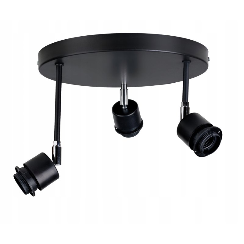 Lampa czarna plafon żyrandol sufitowa ruchoma wysoka loft Drewno kulka 3