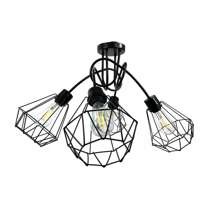 Lampa SUFITOWA żyrandol WISZĄCA LOFT drut BRYLANT
