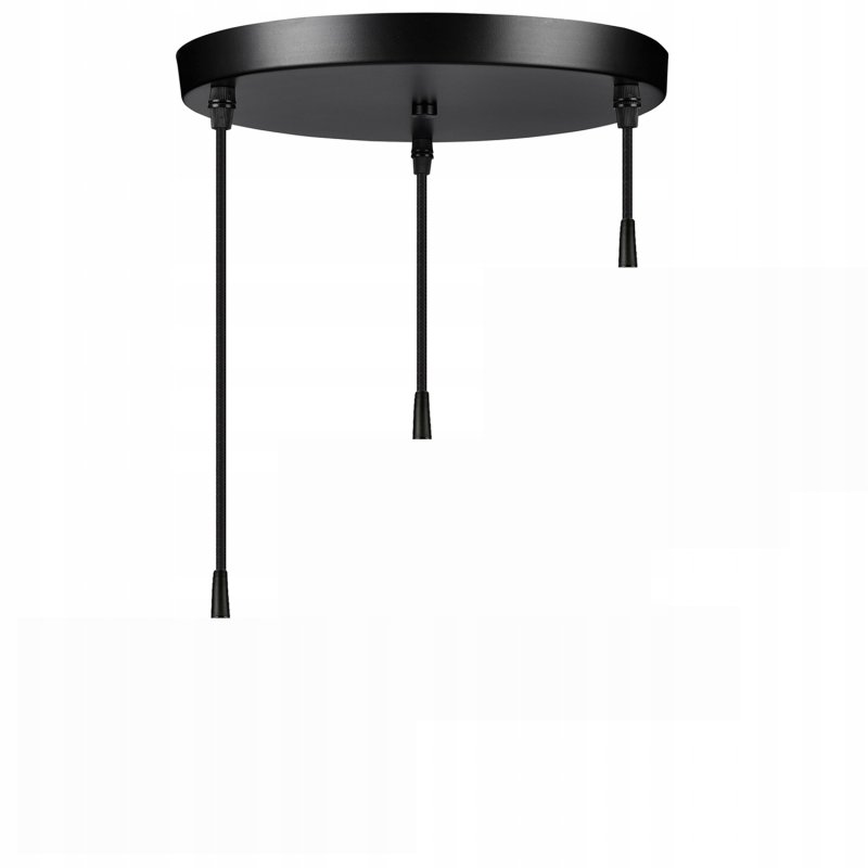 LAMPA sufitowa wisząca CZARNA zwis Loft na 3x E27 Drewno CZARNE