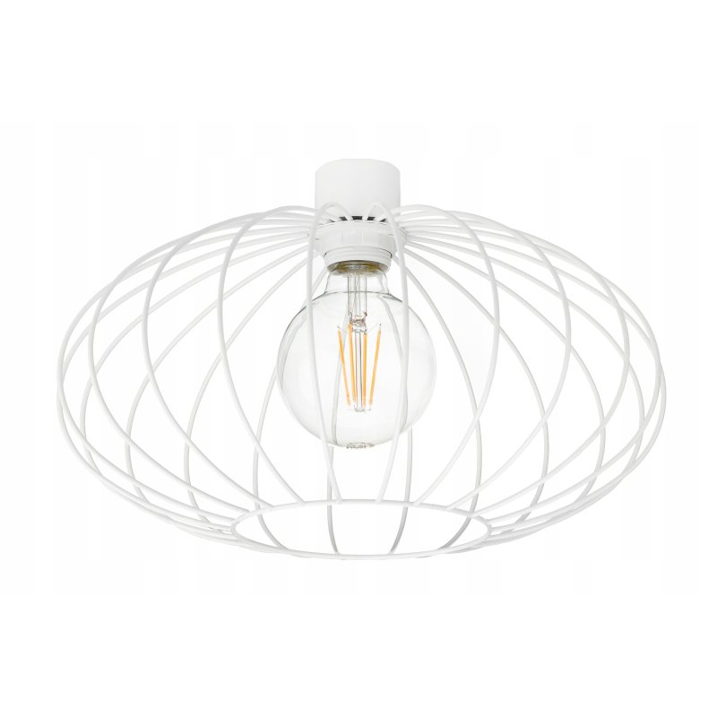 Lampa wisząca zwis żyrandol sufit loft drut biały Elipsa 35cm na E27