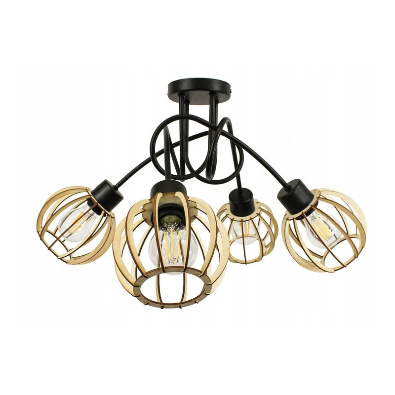 Lampa SUFITOWA żyrandol WISZĄCA LOFT plafon KULA 4