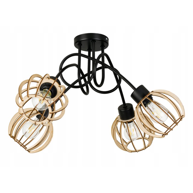 Lampa SUFITOWA żyrandol WISZĄCA LOFT plafon KULA 4