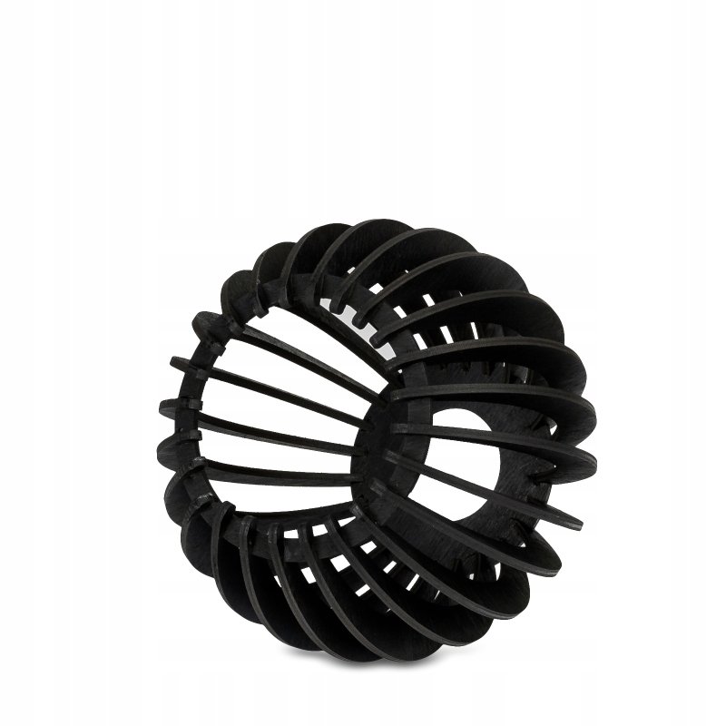 LAMPA czarna WISZĄCA ZWIS żyrandol sufitowa LOFT klosz Drewno kulka 2