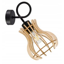 Lampa kinkiet żyrandol na 1x E27 stały LOFT Drewno