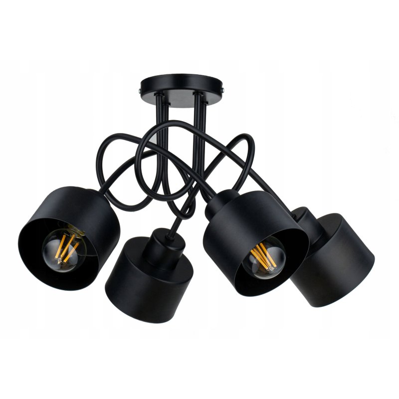 Lampa SUFITOWA żyrandol WISZĄCA LOFT METAL kubek 4