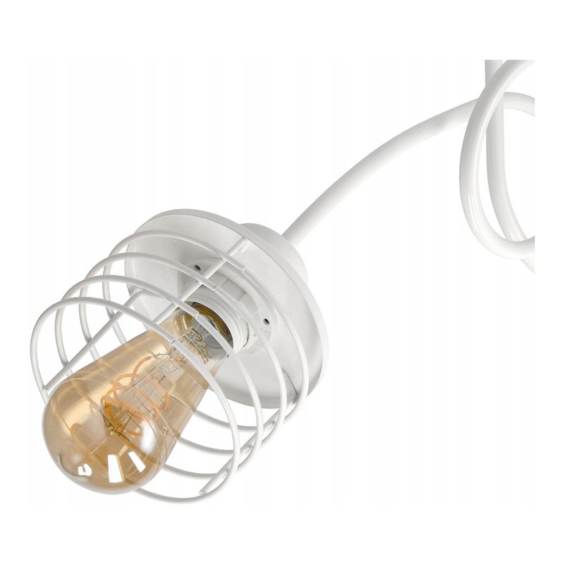 Lampa SUFITOWA żyrandol WISZĄCA LOFT drut sprężyna