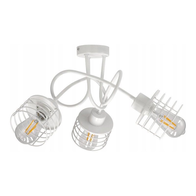 Lampa SUFITOWA żyrandol WISZĄCA LOFT drut sprężyna