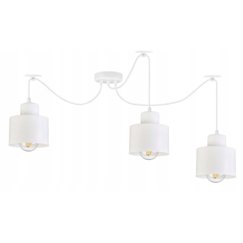 LAMPA sufitowa wisząca ZWIS Loft klosz 3xE27 PAJĄK biały