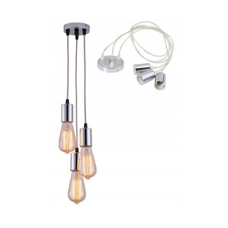 LAMPA sufitowa wisząca ZWIS loft chrom na 3x E27