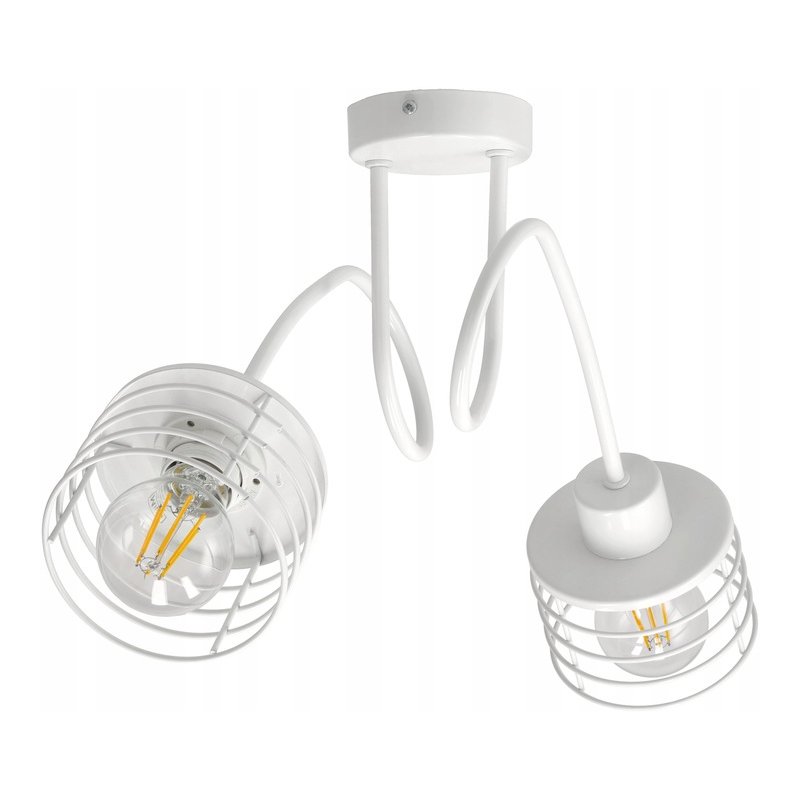 Lampa SUFITOWA żyrandol WISZĄCA LOFT drut sprężyna