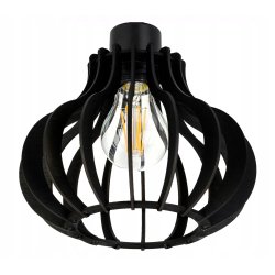 LAMPA sufitowa wisząca CZARNA zwis Loft na 1x E27 pająk Drewno CZARNE
