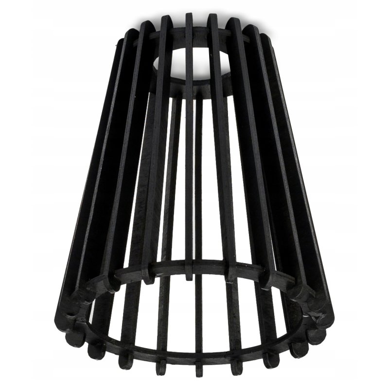 Lampa czarna sufitowa plafon żyrandol ruchomy wysoki Drewno piramidka eko