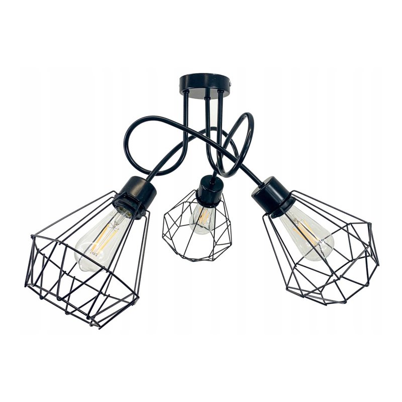 Lampa SUFITOWA żyrandol WISZĄCA LOFT drut BRYLANT