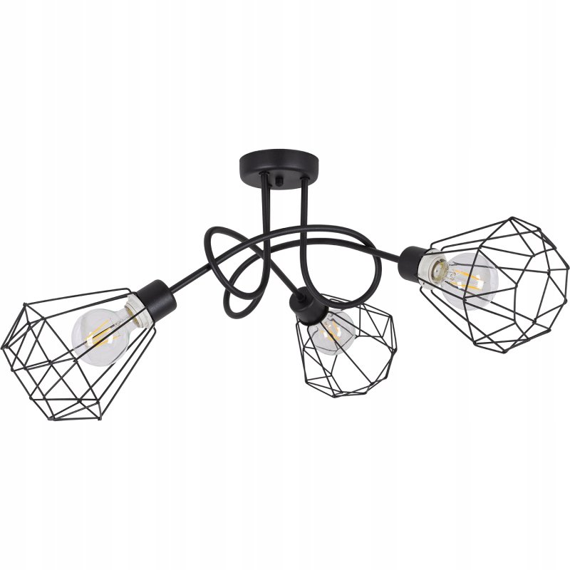 Lampa SUFITOWA żyrandol WISZĄCA LOFT drut BRYLANT