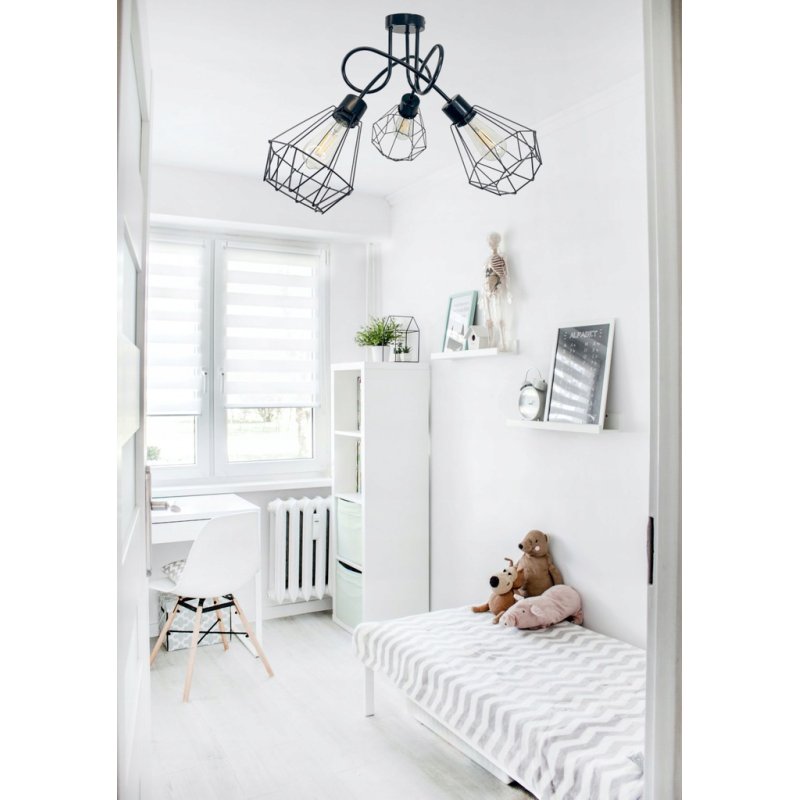 Lampa SUFITOWA żyrandol WISZĄCA LOFT drut BRYLANT