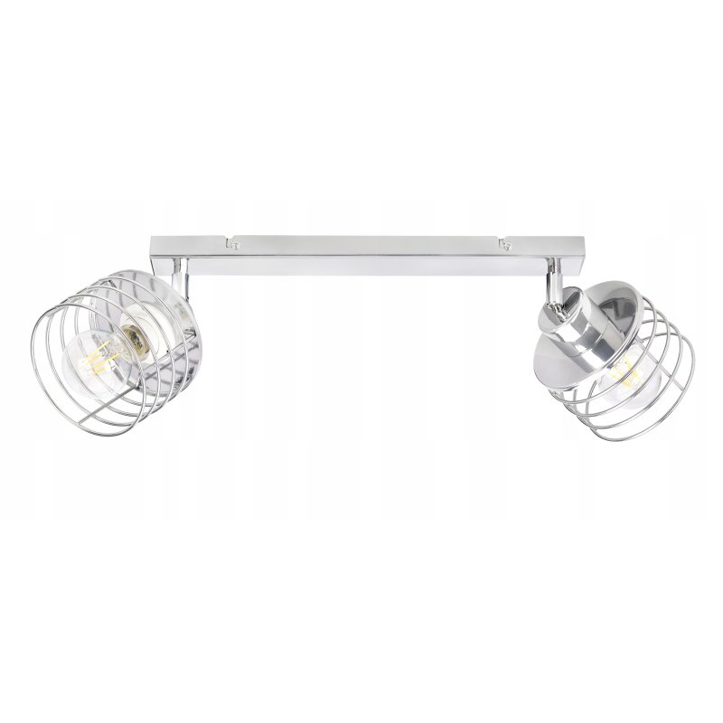 LAMPA plafon żyrandol ruch loft klosz drut chrom