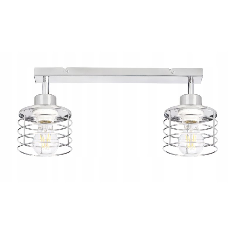 LAMPA plafon żyrandol ruch loft klosz drut chrom