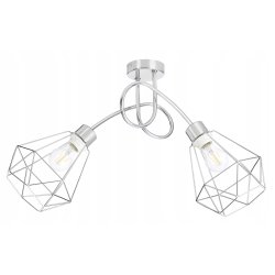 Lampa sufitowa żyrandol loft na E27 chrom klosze 2