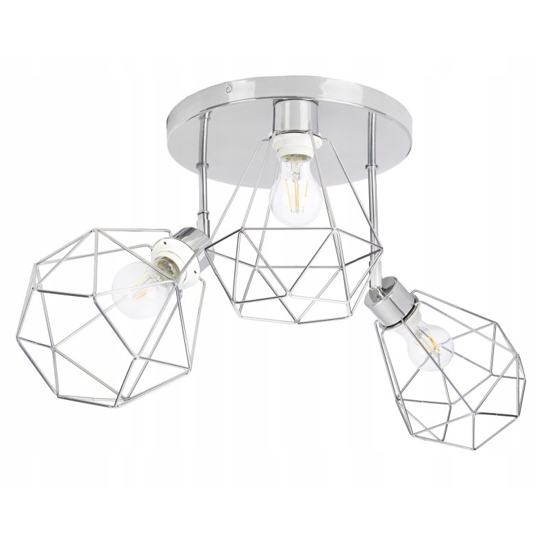 LAMPA plafon żyrandol ruch loft drut diament chrom