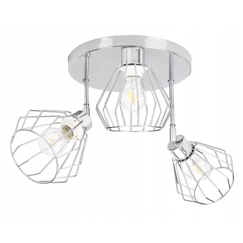 LAMPA plafon żyrandol ruch loft drut brylant chrom