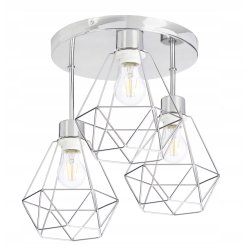 LAMPA plafon żyrandol wysoki loft diament 3 chrom