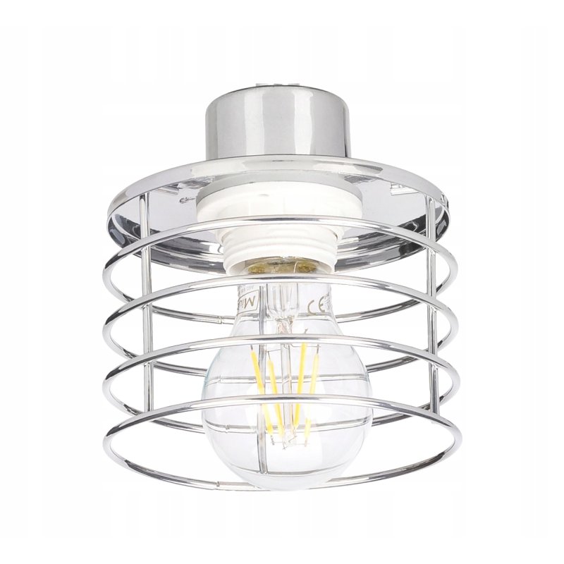Lampa sufitowa żyrandol loft na E27 chrom klosze 2